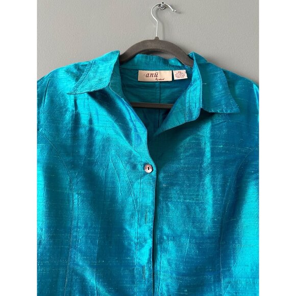 Women size XL100% Silk Blouse Boho Artsy Anni by Natural Grandma Core Cottage - Picture 2 of 7